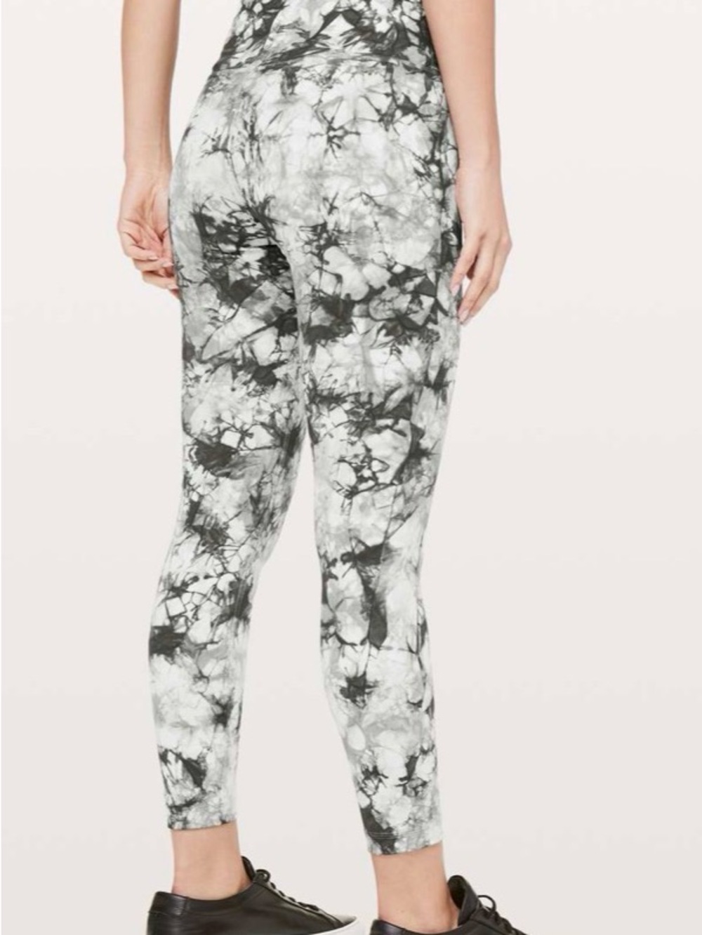 Lululemon Wunder Under Hi-Rise 7/8 Leggings Size 4 Tie Dye White Gray